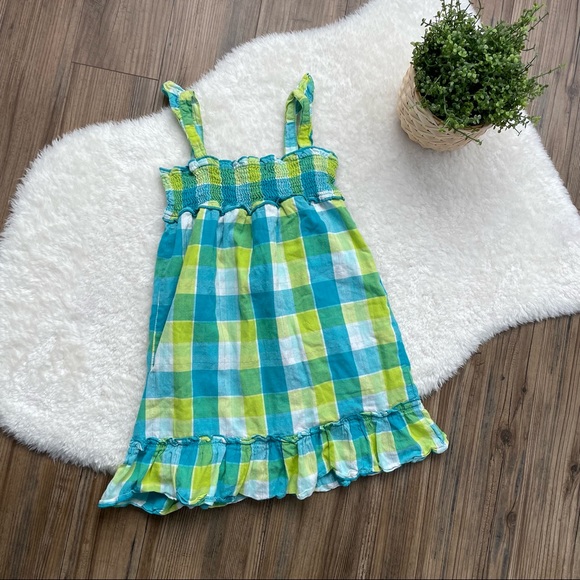 ⭐️2/15⭐️ 4T Green Gingham Girls Dress - Picture 2 of 5